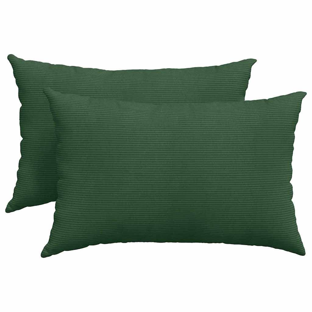vidaXL Travesseiros de Sofá 2 pcs Verde Escuro 60 x 40 cm