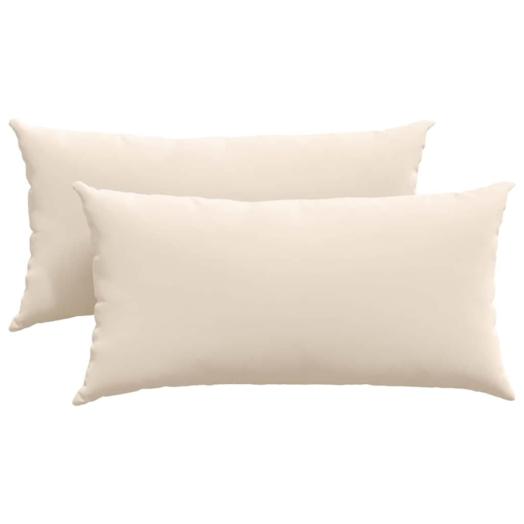 vidaXL Travesseiros de Sofá 2 pcs Bege 80 x 40 cm tecido