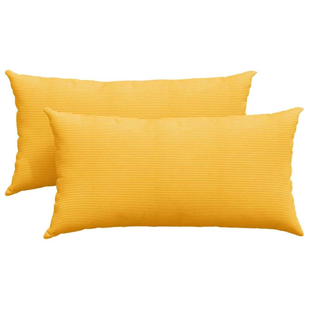 vidaXL Travesseiros de Sofá 2 pcs Amarelo Claro 80 x 40 cm