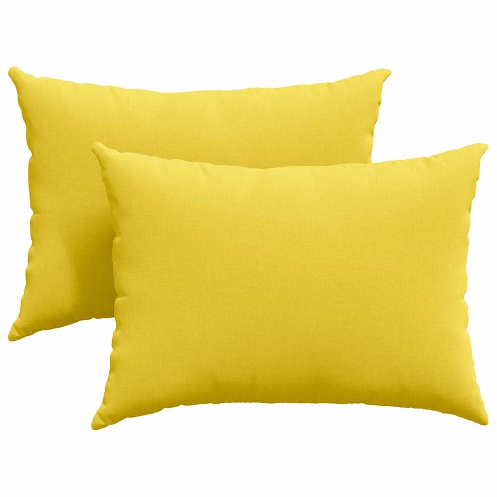 vidaXL Travesseiros de Sofá 2 pcs Amarelo Claro 70 x 50 cm tecido