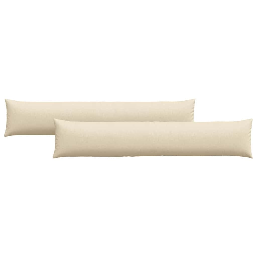 vidaXL Travesseiros de Sofá 2 pcs Creme 200 x 40 cm tecido