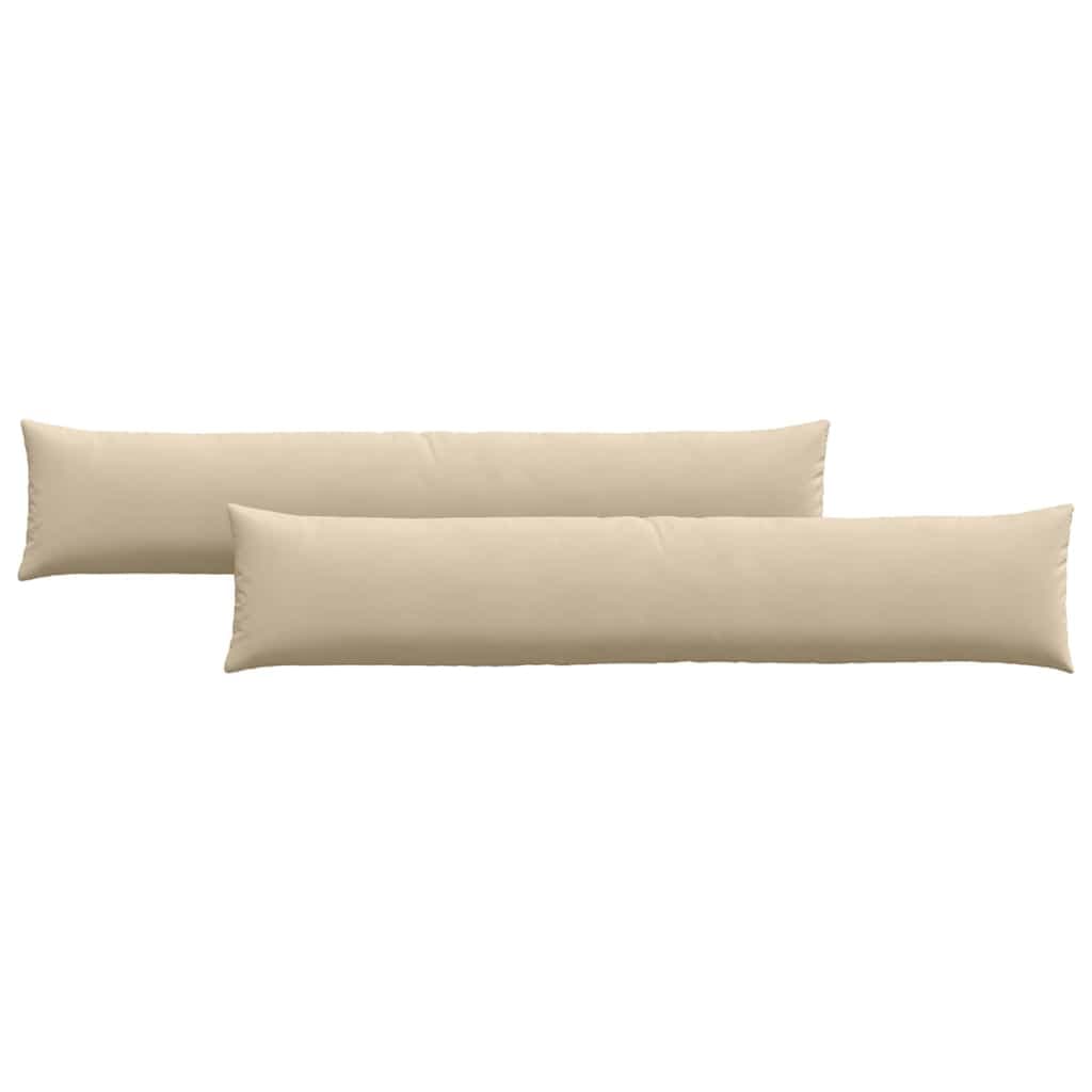 vidaXL Travesseiros de Sofá 2 pcs Creme 200 x 40 cm tecido