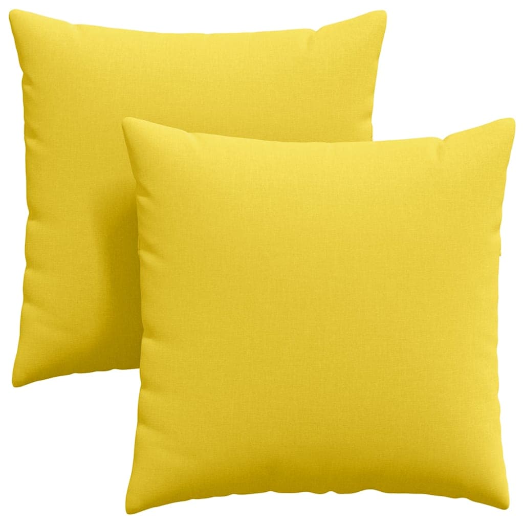 vidaXL Travesseiros de Sofá 2 pcs Amarelo Claro 60 x 60 cm tecido