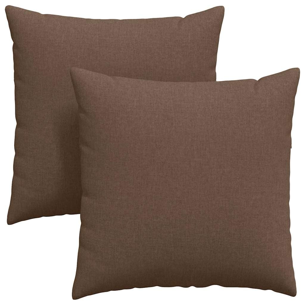 vidaXL Travesseiros de Sofá 2 pcs Castanho 80 x 80 cm tecido