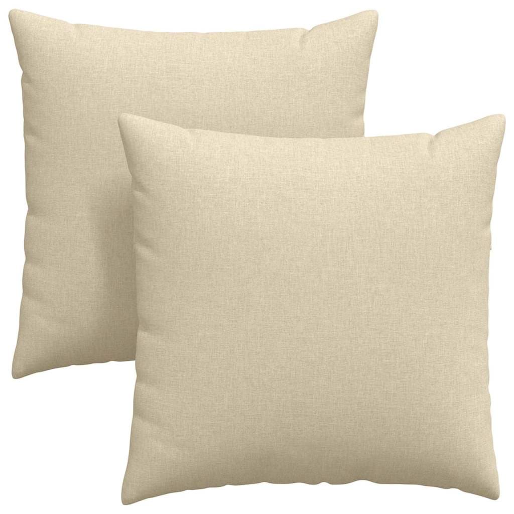 vidaXL Travesseiros de Sofá 2 pcs Creme 80 x 80 cm tecido