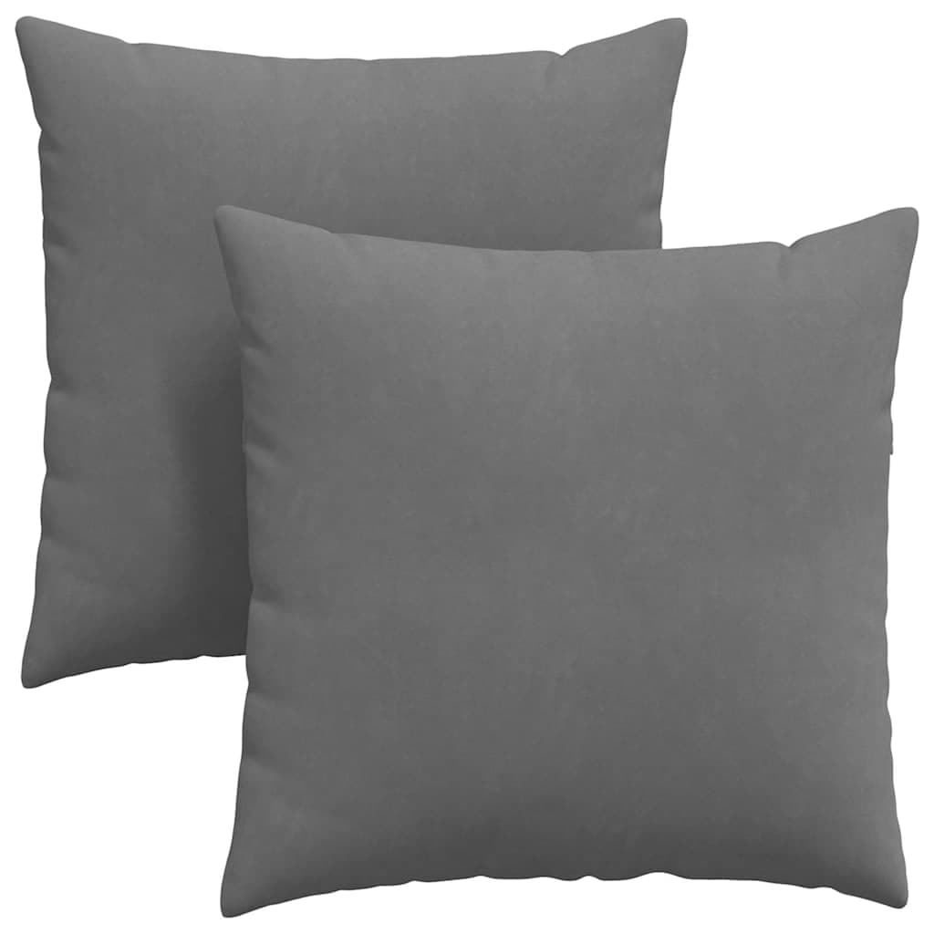 vidaXL Travesseiros de Sofá 2 pcs Cinza Escuro 80 x 80 cm tecido