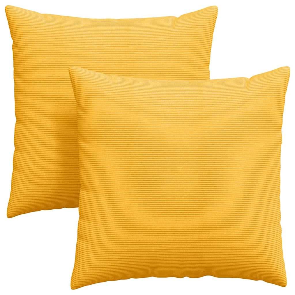 vidaXL Travesseiros de Sofá 2 pcs Amarelo Claro 80 x 80 cm