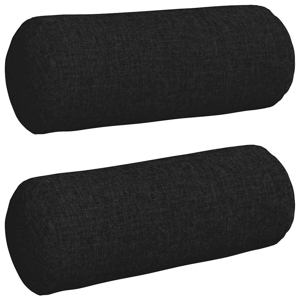 vidaXL Almofadas de Apoio 2 pcs Preto Ø 15 x 40 cm tecido