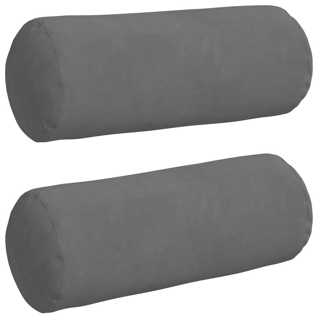 vidaXL Almofadas de Apoio 2 pcs Cinza Escuro Ø 15 x 40 cm