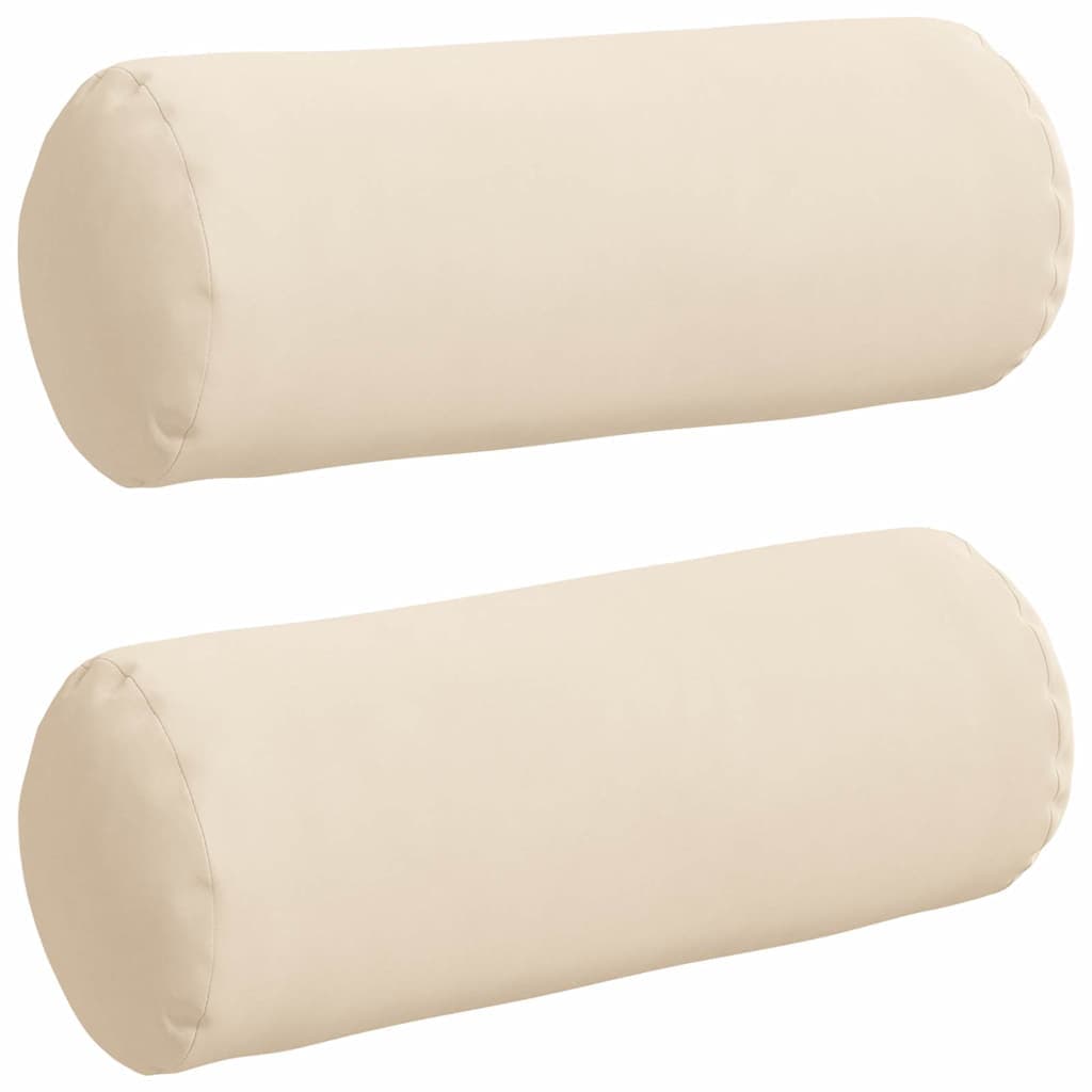 vidaXL Almofadas de Apoio 2 pcs Bege Ø 15 x 40 cm Tecido de Microfibra