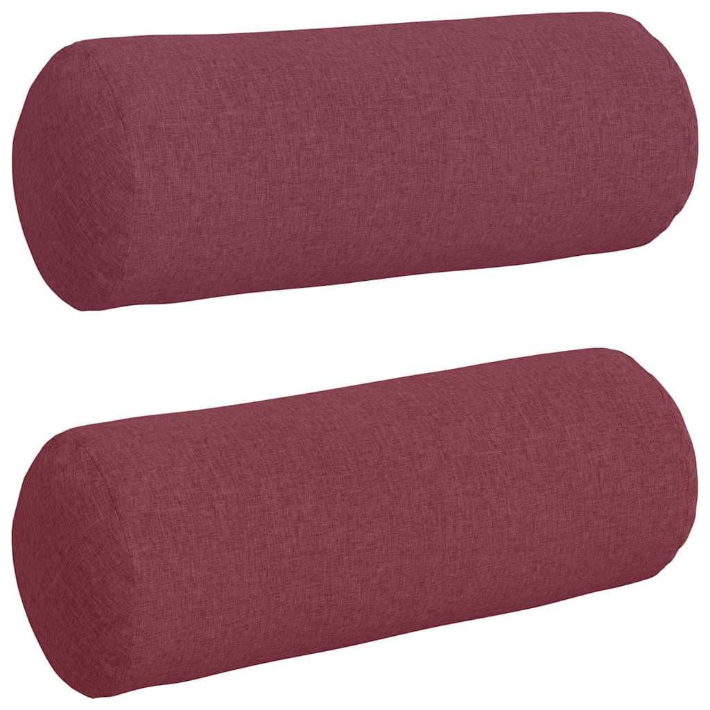 vidaXL Almofadas de Apoio 2 pcs Vinho Vermelho Ø 25 x 70 cm tecido