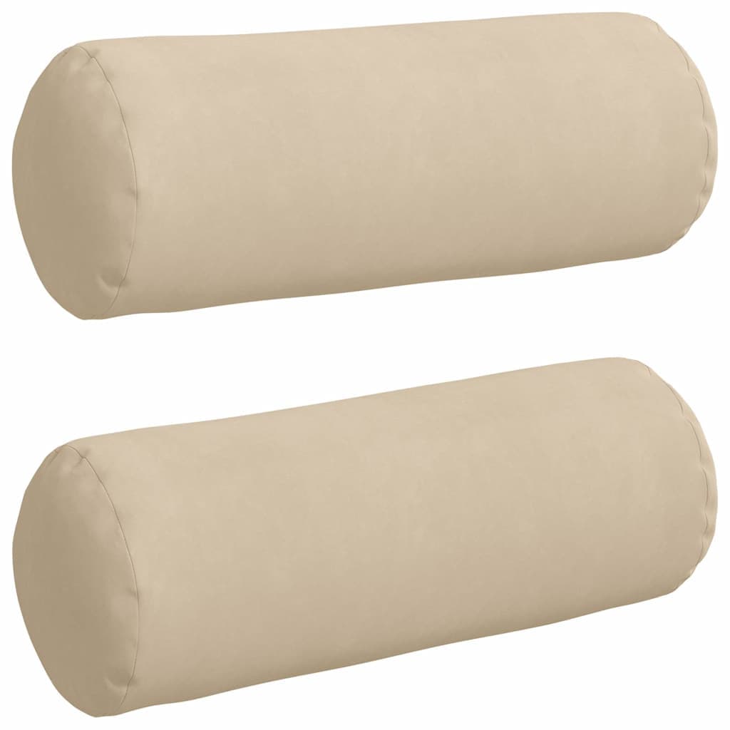 vidaXL Almofadas de Apoio 2 pcs Creme Ø 25 x 70 cm