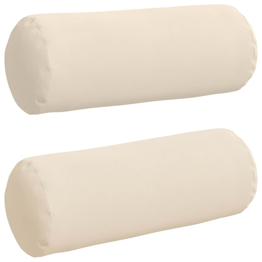 vidaXL Almofadas de Apoio 2 pcs Bege Ø 25 x 70 cm Tecido de Microfibra