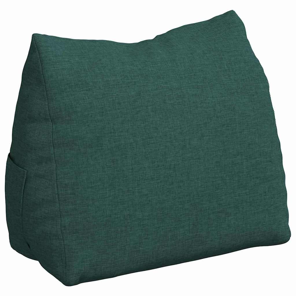 vidaXL Travesseiro para Costas Verde Escuro 45 X 20 X 35 cm Tecido - 3990001404