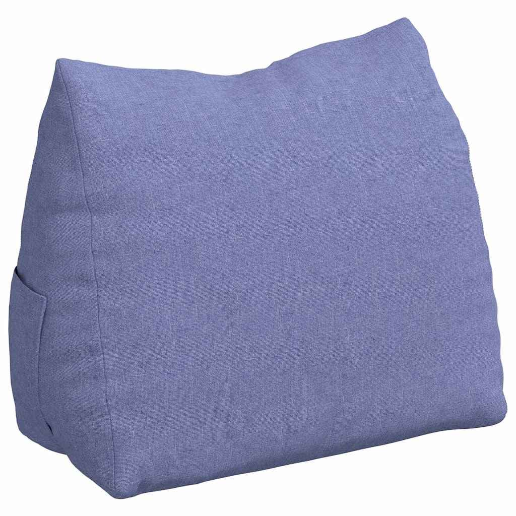 vidaXL Travesseiro para Costas Azul Jeans 45 x 20 x 35 cm tecido