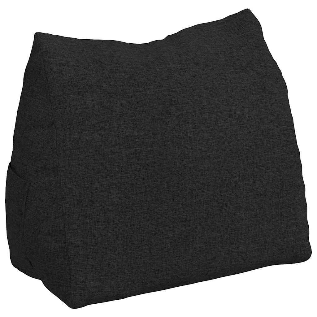 vidaXL Travesseiro para Costas Preto 60 x 20 x 50 cm tecido