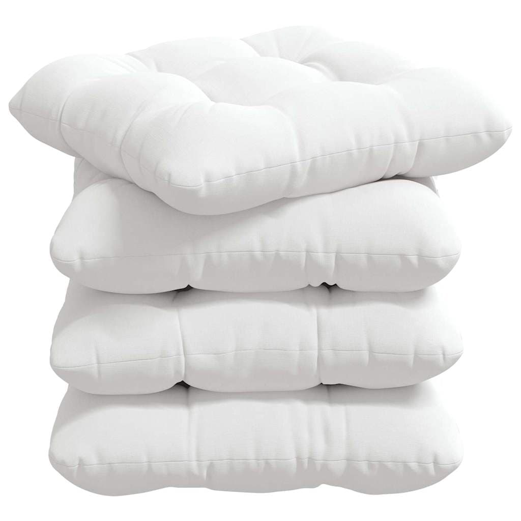 vidaXL Almofadas de Assento 4 pcs Branco 40 x 40 x 12 cm tecido