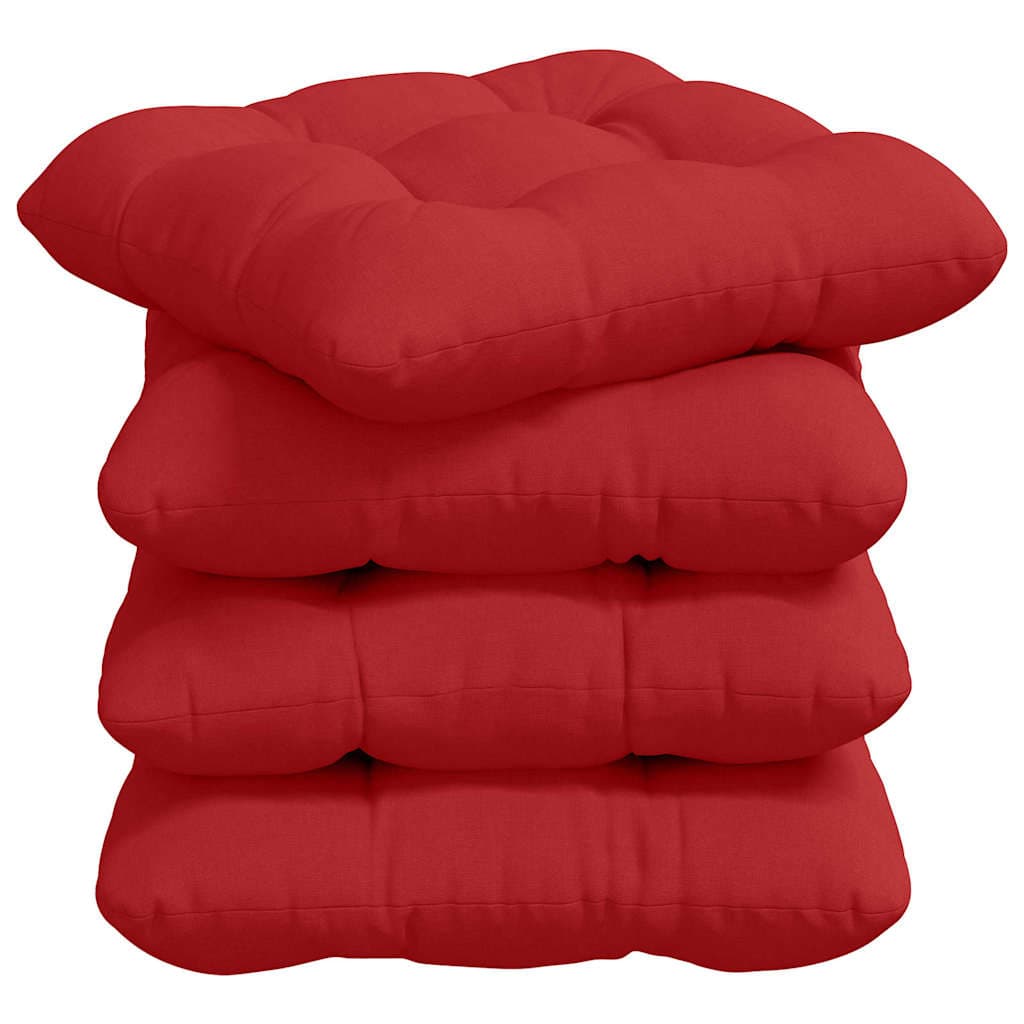 vidaXL Almofadas de Assento 4 pcs Vermelho 40 x 40 x 12 cm tecido