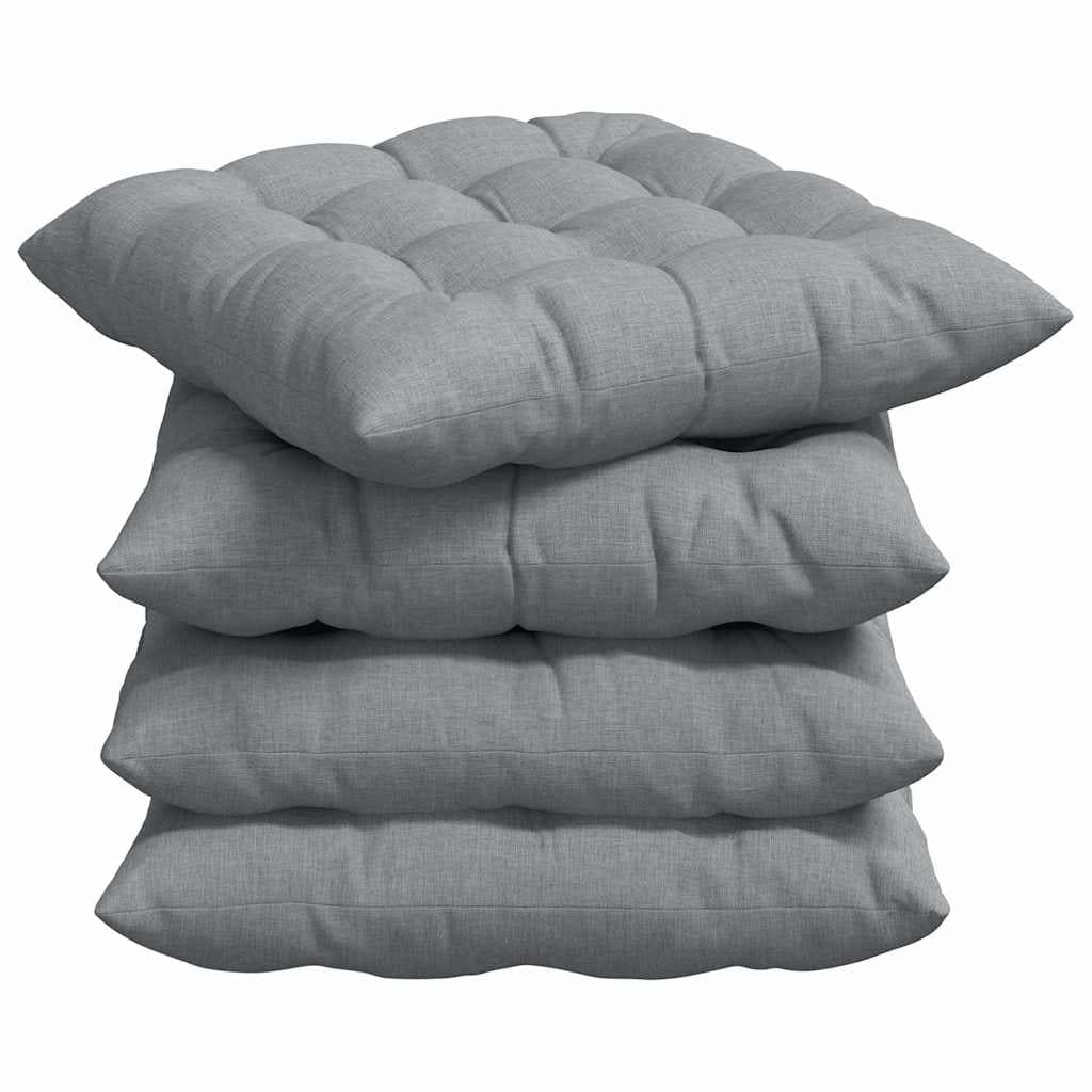 vidaXL Almofadas de Assento 4 pcs Cinzento-claro 40 x 40 x 6 cm tecido