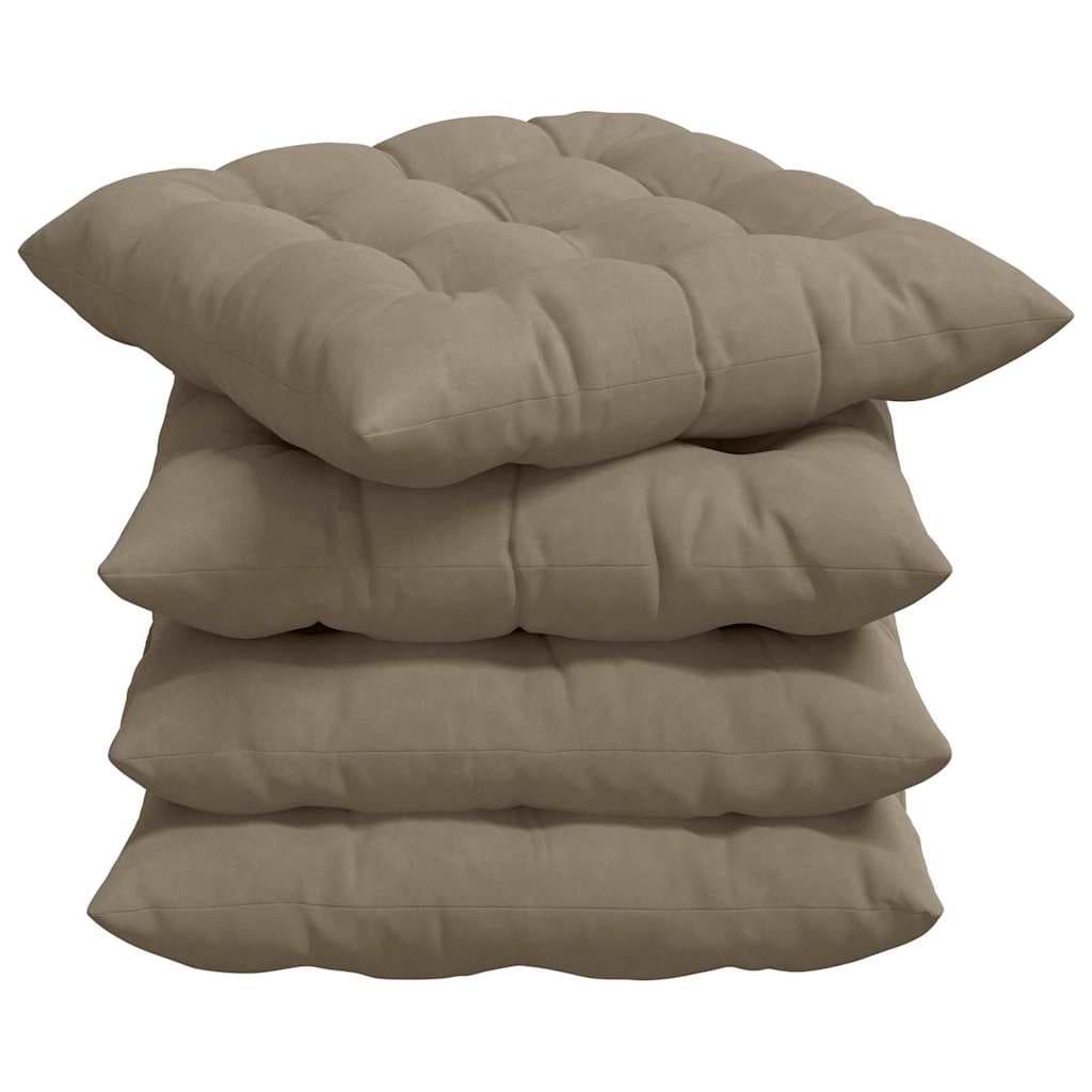 vidaXL Almofadas de Assento 4 pcs Cinzento-acastanhado 40 x 40 x 6 cm