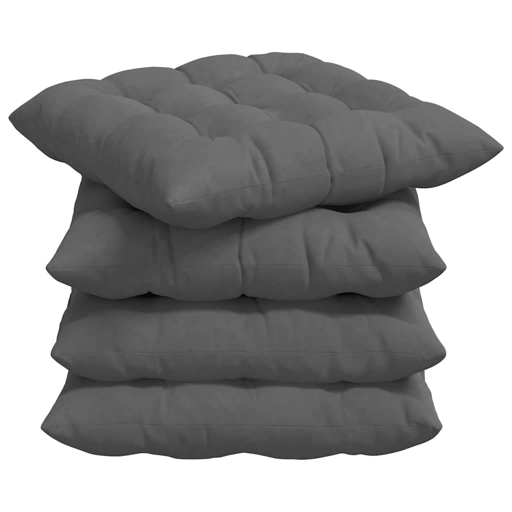 vidaXL Almofadas de Assento 4 pcs Cinza Escuro 40 x 40 x 6 cm