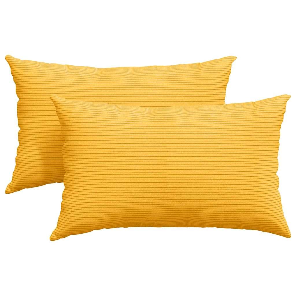 vidaXL Travesseiros de Sofá 2 pcs Amarelo Claro 50 x 30 cm