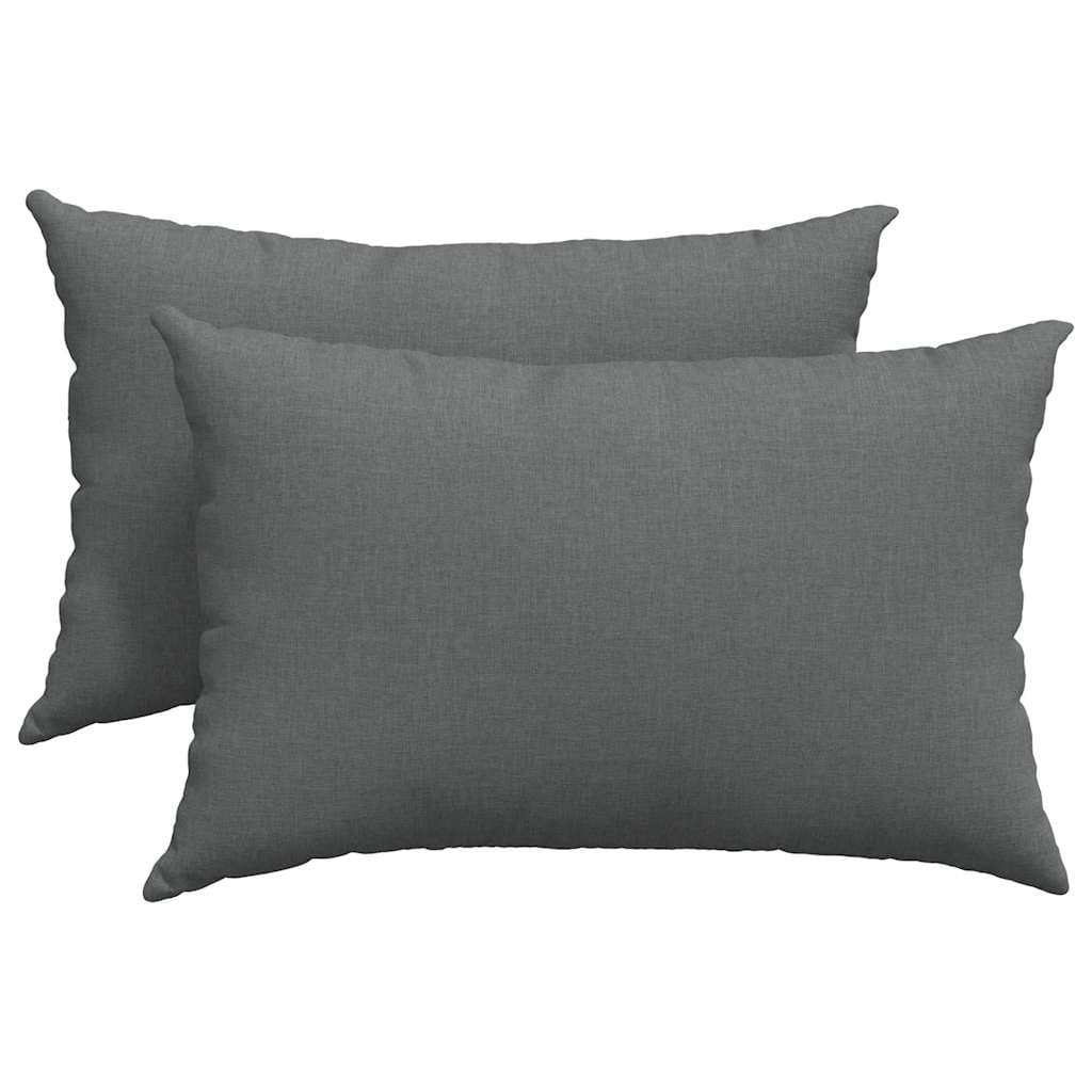 vidaXL Travesseiros de Sofá 2 pcs Cinza Escuro 60 x 40 cm tecido