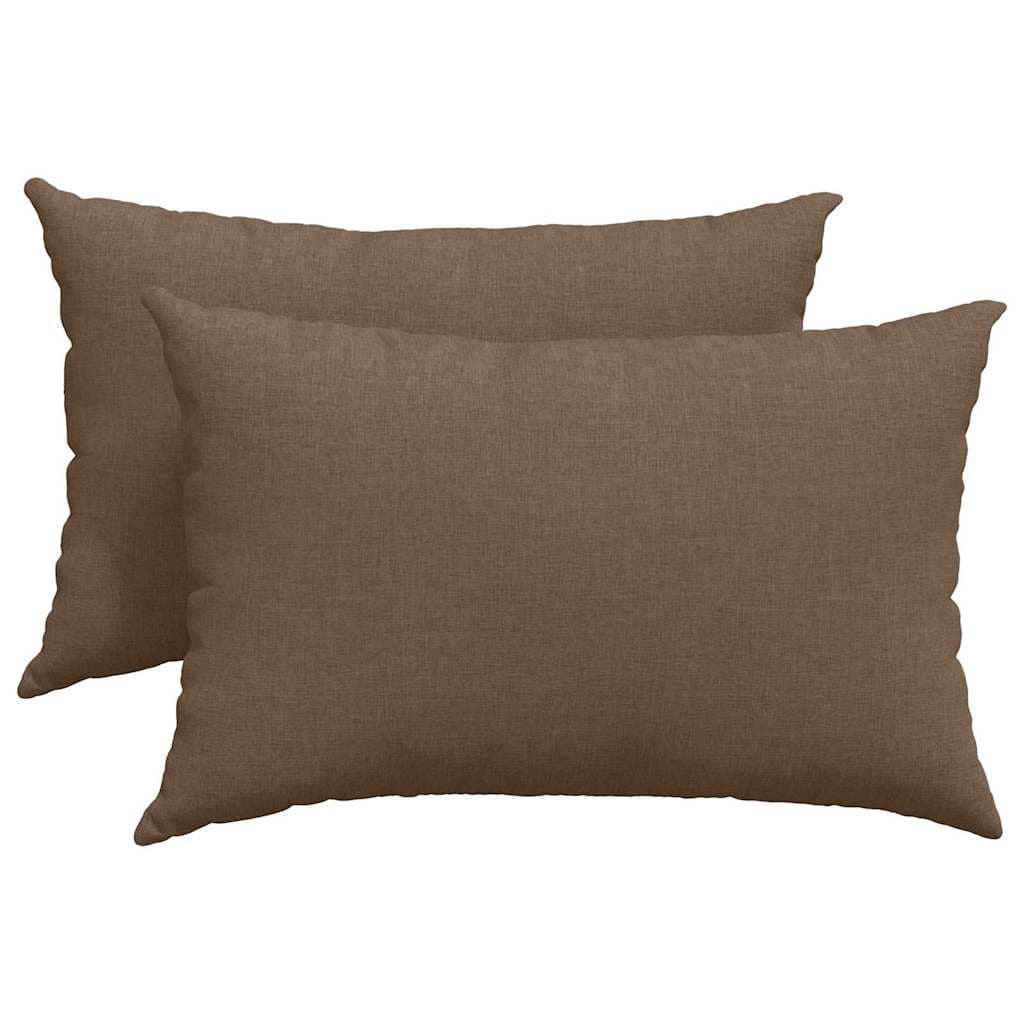 vidaXL Travesseiros de Sofá 2 pcs Castanho 60 x 40 cm tecido