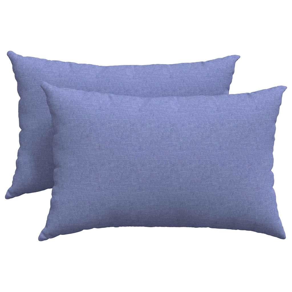 vidaXL Travesseiros de Sofá 2 pcs Azul Jeans 60 x 40 cm tecido