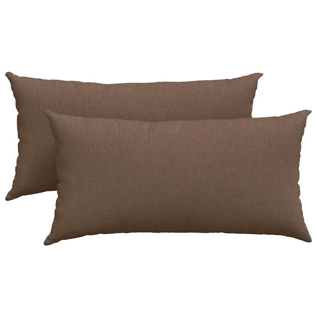 vidaXL Travesseiros de Sofá 2 pcs Castanho 80 x 40 cm tecido