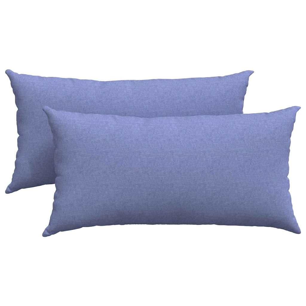 vidaXL Travesseiros de Sofá 2 pcs Azul Jeans 80 x 40 cm tecido