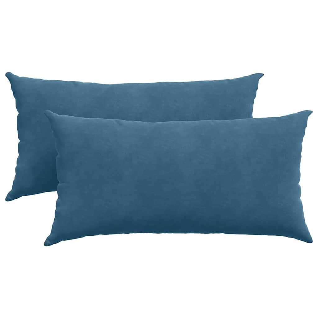 vidaXL Travesseiros de Sofá 2 pcs Azul 80 x 40 cm