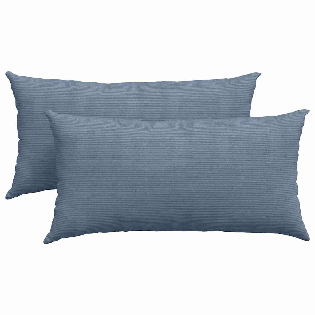 vidaXL Travesseiros de Sofá 2 pcs Azul 80 x 40 cm