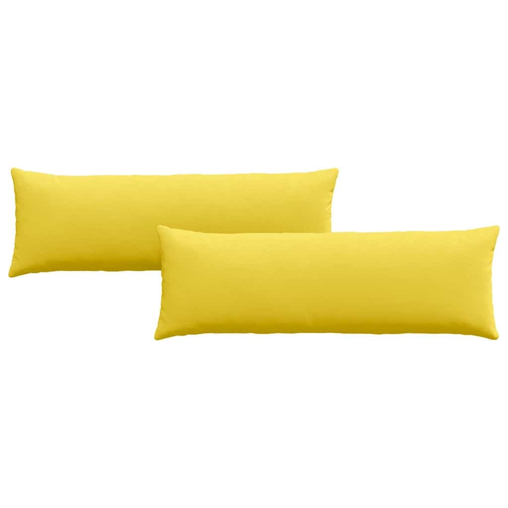 vidaXL Travesseiros de Sofá 2 pcs Amarelo Claro 120 x 40 cm tecido
