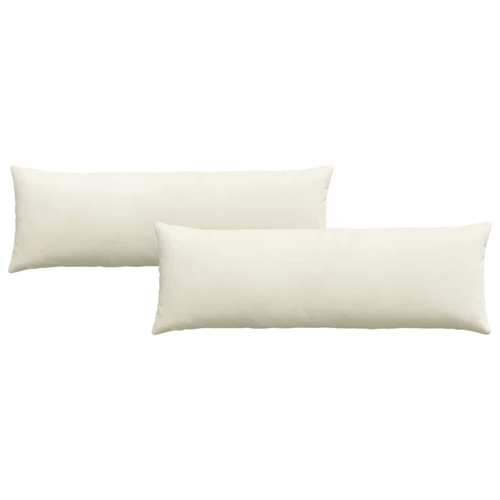 vidaXL Travesseiros de Sofá 2 pcs Creme 120 x 40 cm