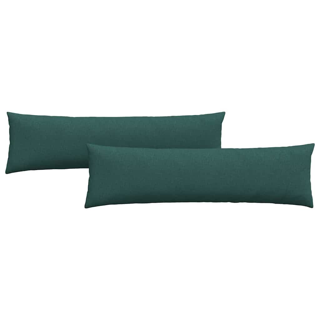 vidaXL Travesseiros de Sofá 2 pcs Verde Escuro 145 x 40 cm tecido