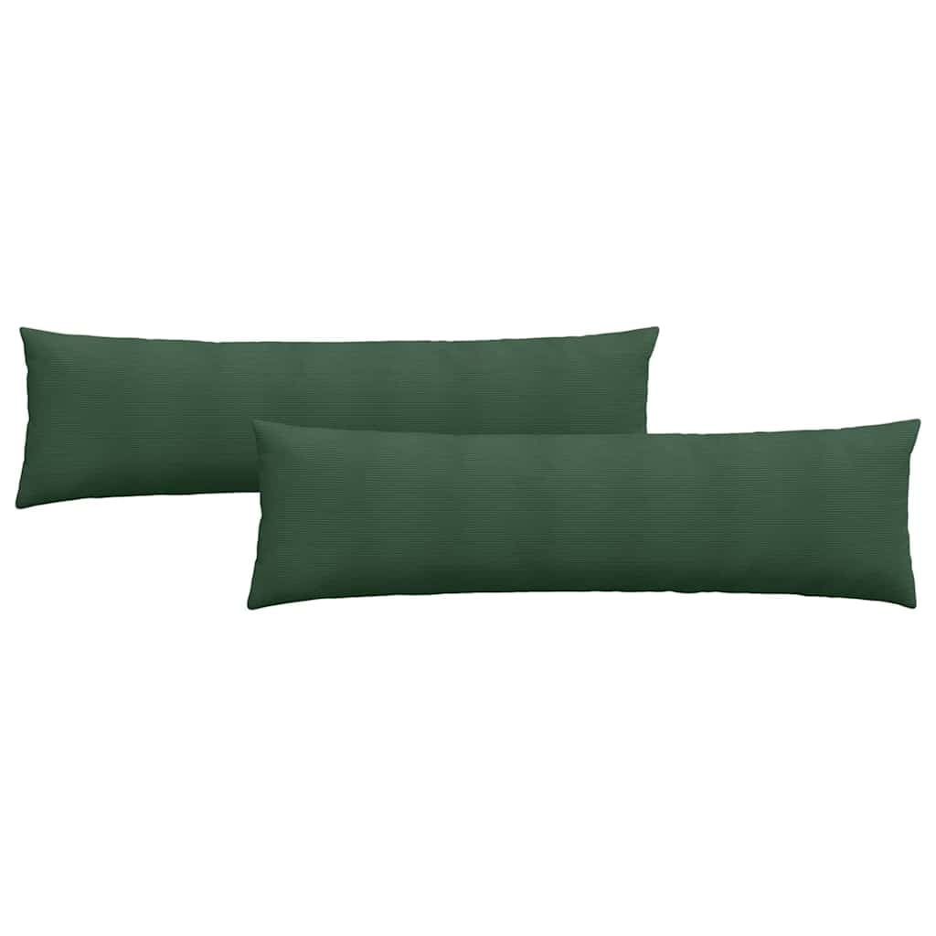 vidaXL Travesseiros de Sofá 2 pcs Verde Escuro 145 x 40 cm