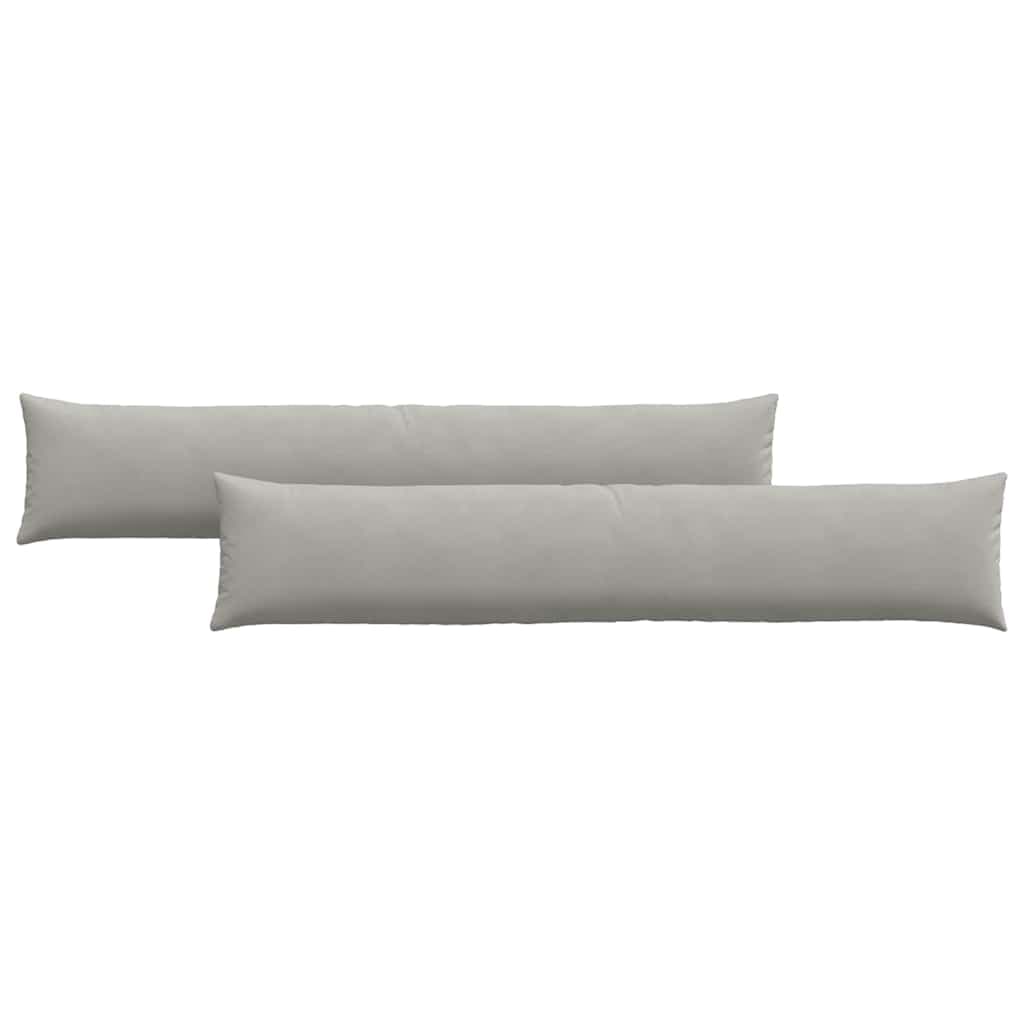 vidaXL Travesseiros de Sofá 2 pcs Cinzento-claro 200 x 40 cm tecido