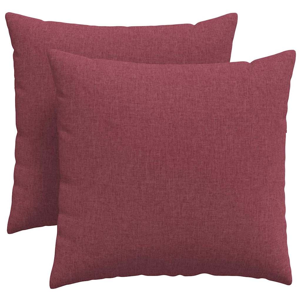 vidaXL Travesseiros de Sofá 2 pcs Vinho Vermelho 45 x 45 cm tecido