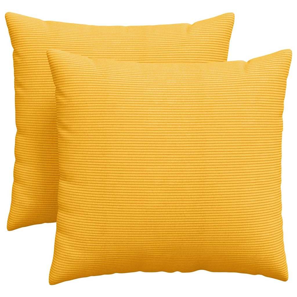 vidaXL Travesseiros de Sofá 2 pcs Amarelo Claro 45 x 45 cm