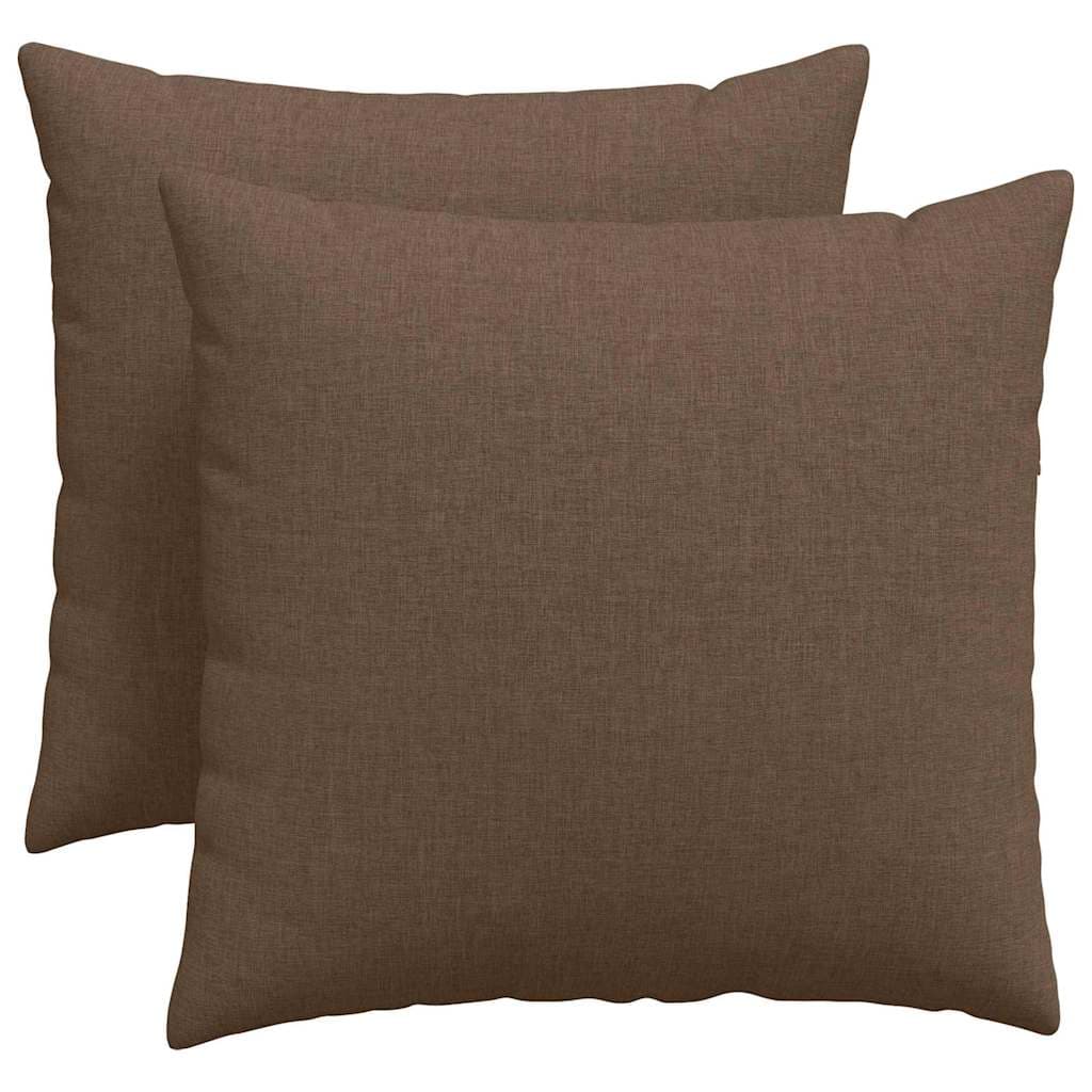 vidaXL Travesseiros de Sofá 2 pcs Castanho 50 x 50 cm tecido