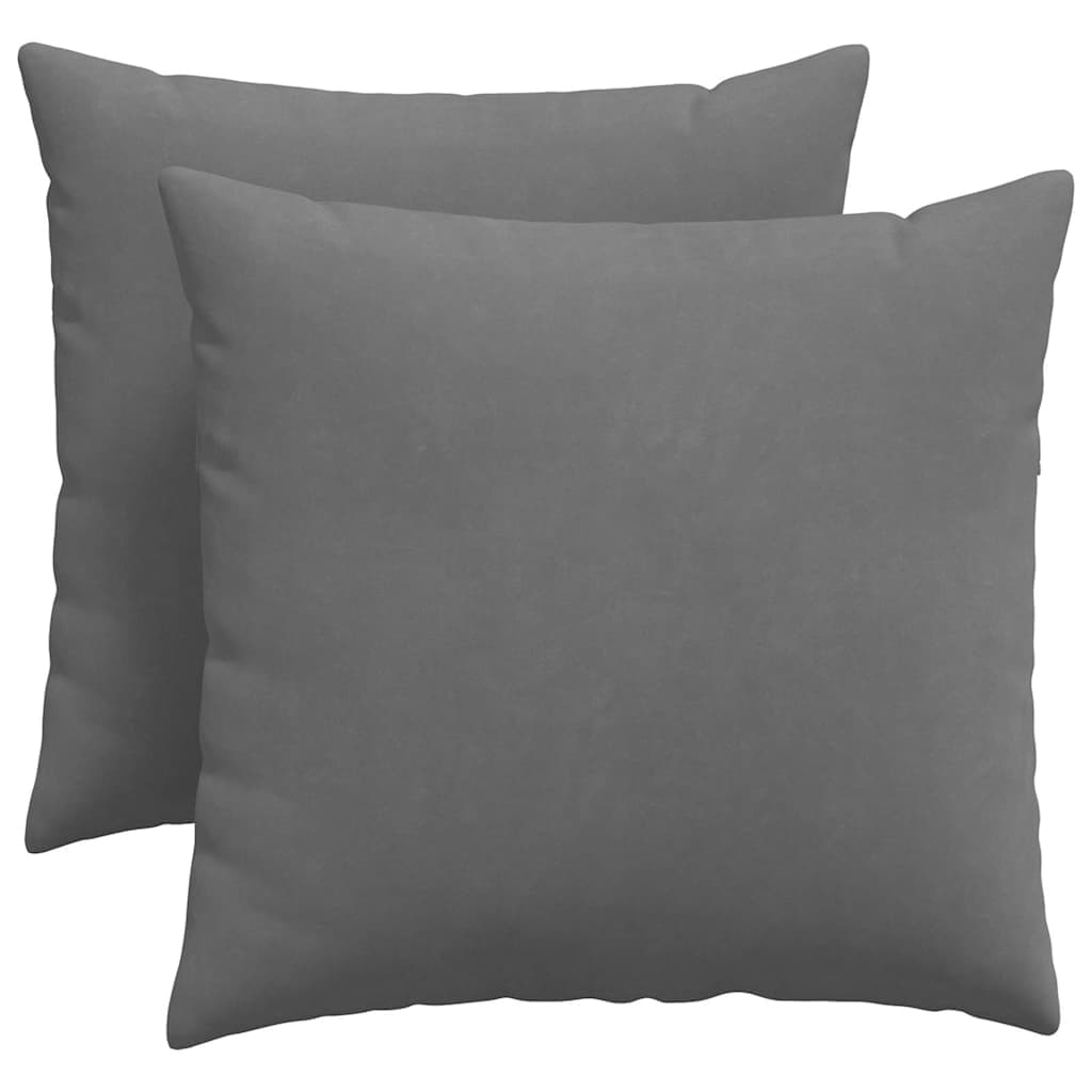 vidaXL Travesseiros de Sofá 2 pcs Cinza Escuro 50 x 50 cm tecido