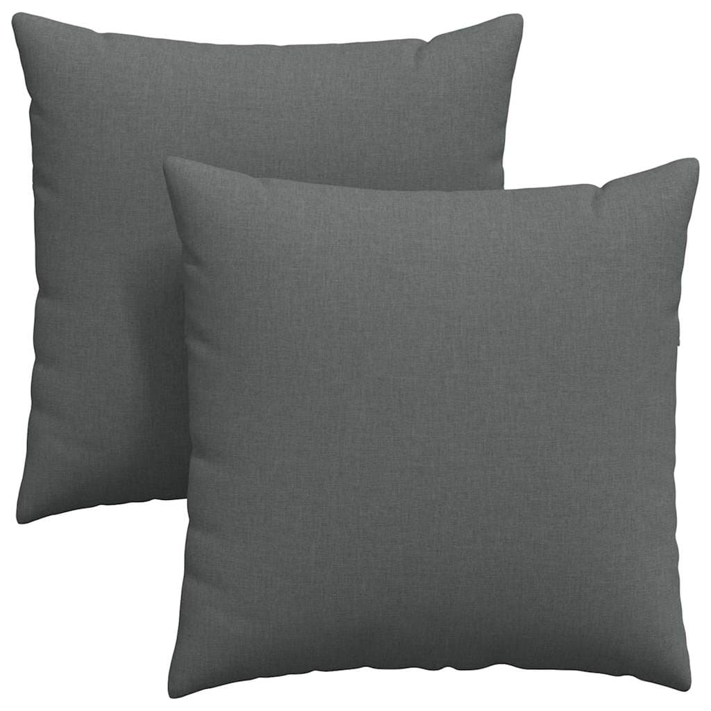vidaXL Travesseiros de Sofá 2 pcs Cinza Escuro 60 x 60 cm tecido