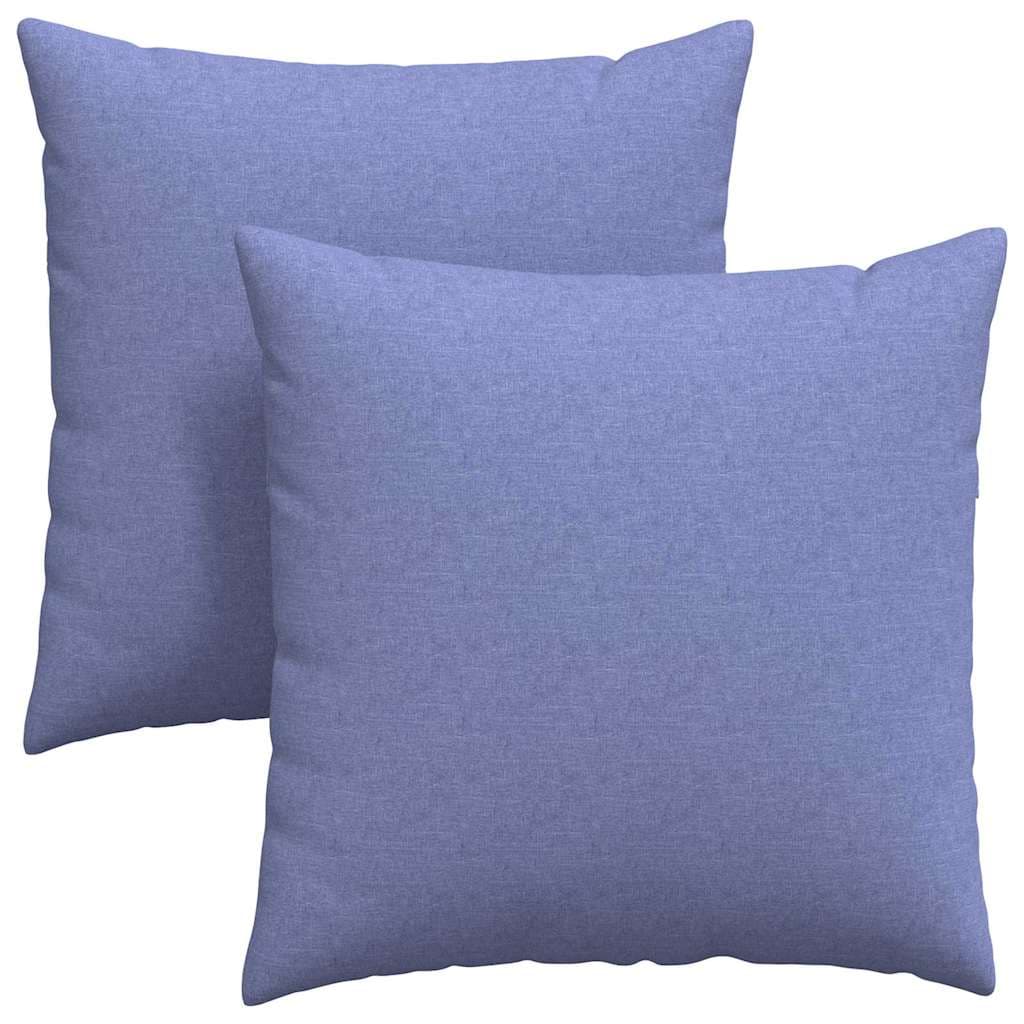 vidaXL Travesseiros de Sofá 2 pcs Azul Jeans 60 x 60 cm tecido