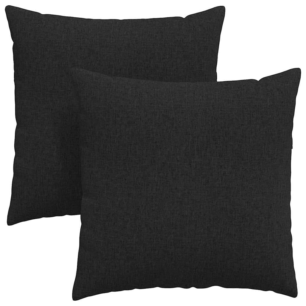 vidaXL Travesseiros de Sofá 2 pcs Preto 80 x 80 cm tecido