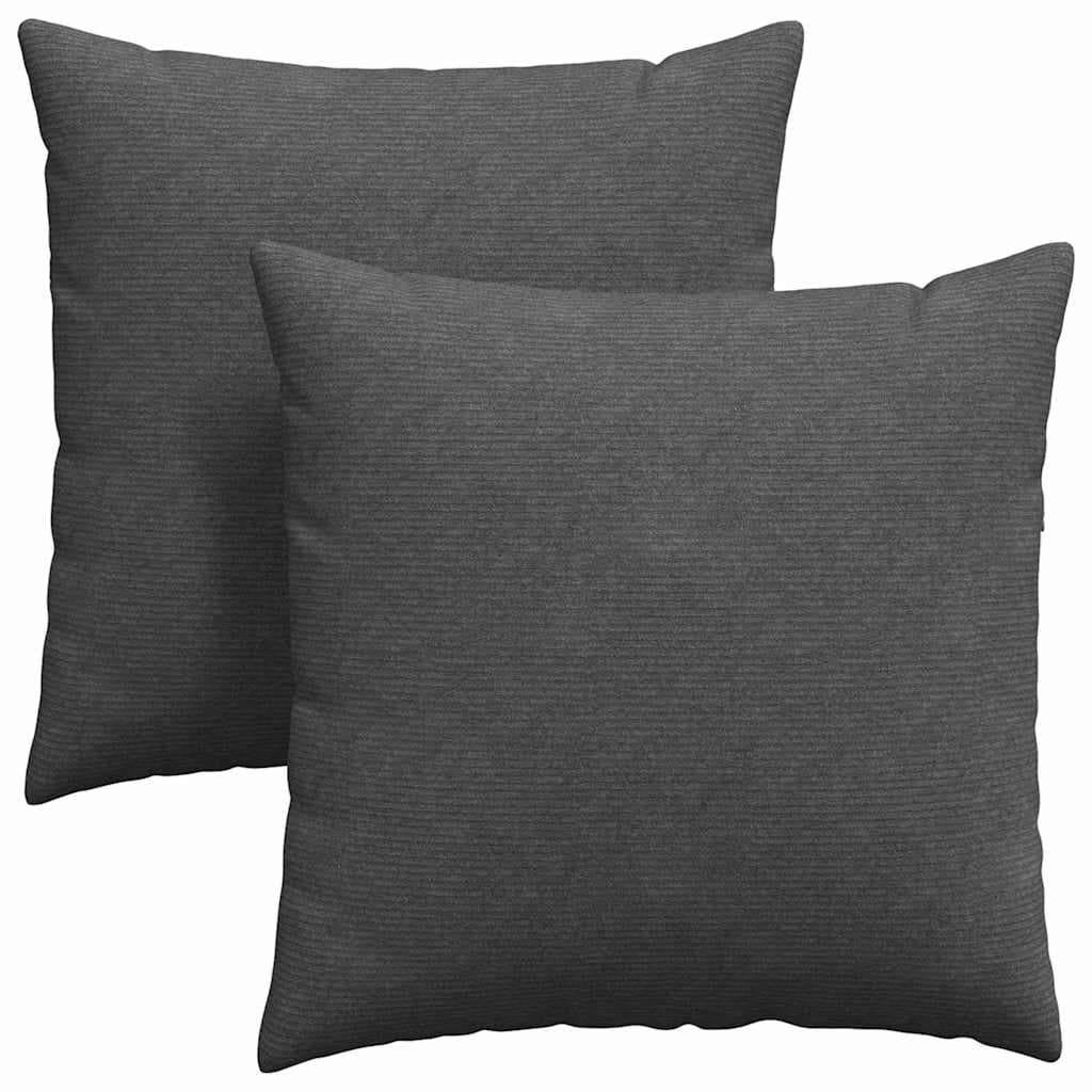 vidaXL Travesseiros de Sofá 2 pcs Cinza Escuro 80 x 80 cm