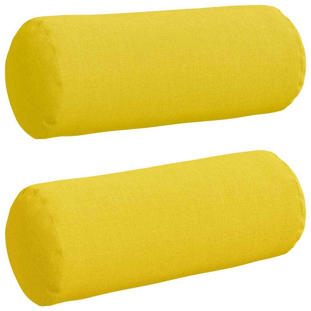 vidaXL Almofadas de Apoio 2 pcs Amarelo Claro Ø 15 x 40 cm tecido