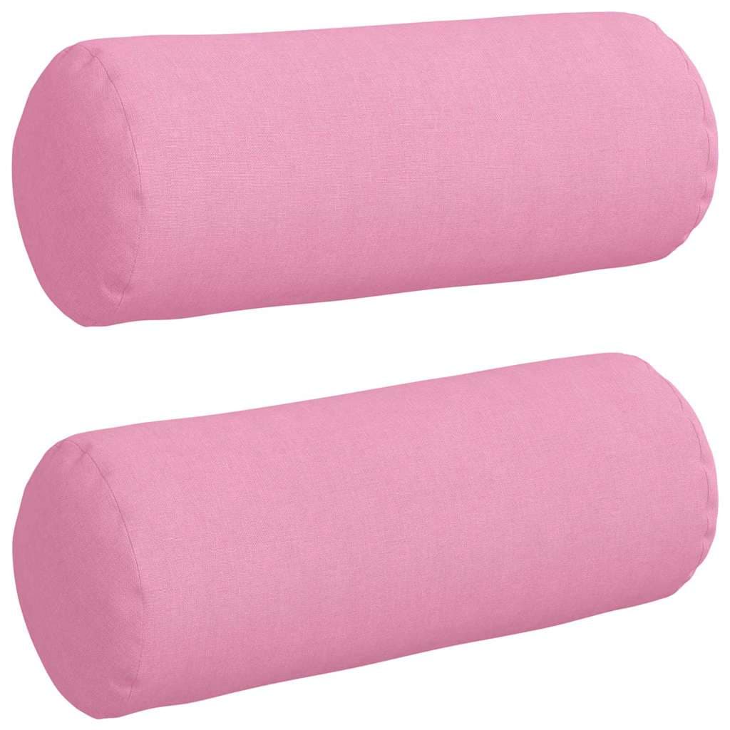 vidaXL Almofadas de Apoio 2 pcs Rosa Ø 15 x 40 cm tecido