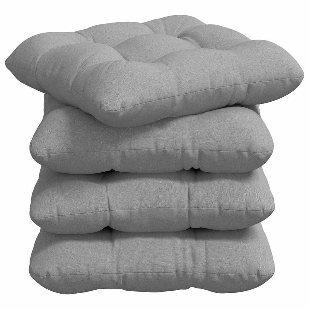 vidaXL Almofadas de Assento 4 pcs Cinza Nuvem 45 x 45 x 12 cm tecido