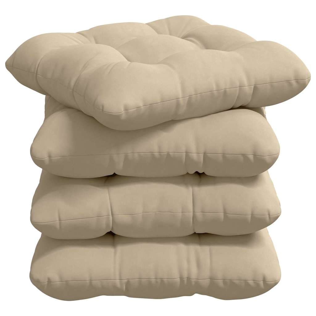 vidaXL Almofadas de Assento 4 pcs Creme 45 x 45 cm